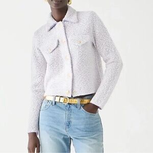 J. Crew Collared Lady Jacket Wool Boucle Periwinkle lavender